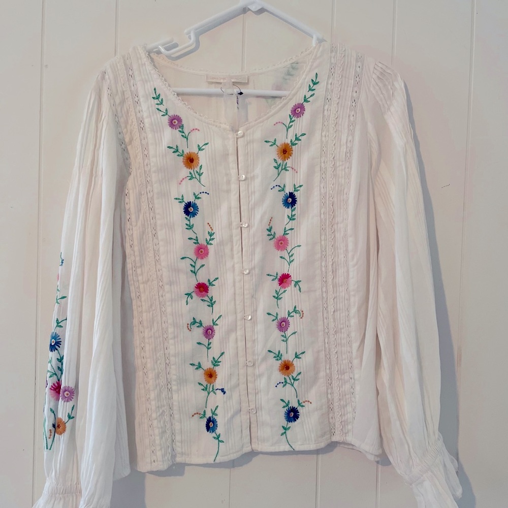 LOVESHACKFANCY embroidered blouse